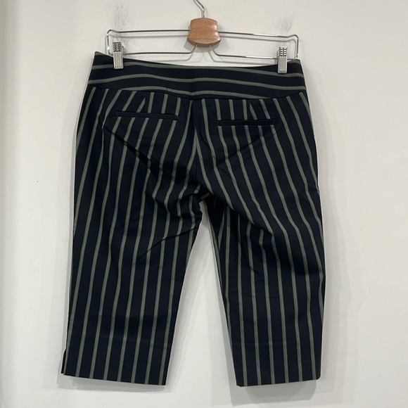 Diane Von Furstenberg Aisha Bermuda Cotton Striped Pant Black Green size 4 - Picture 5 of 10
